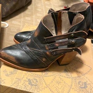 Black Distressed free bird ankle boots